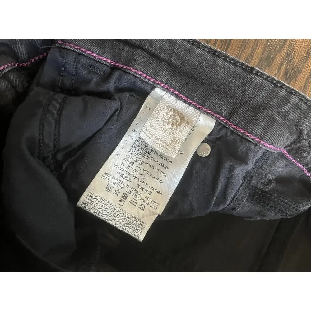 Diesel Skinzee women black stretch jeans Sz 30 wash 0813E
